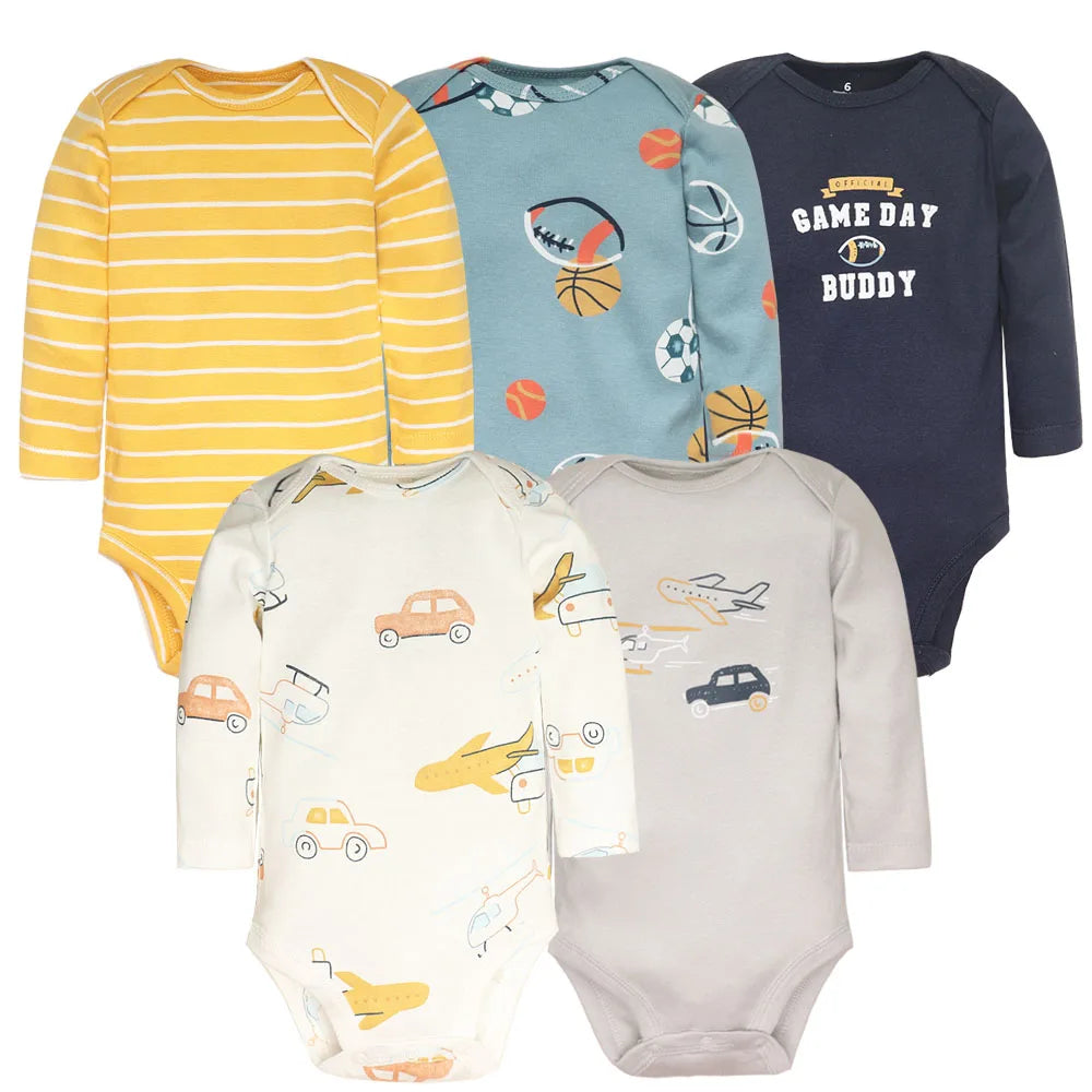 Cartoon Print Soft Cotton Bodysuits For Newborn Babies childrensterritory
