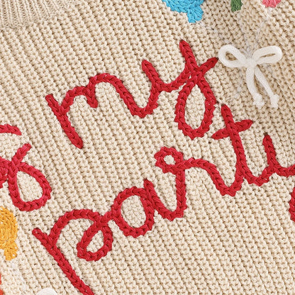 Toddler Girls Letter Print Knitted Warm Autumn Sweaters