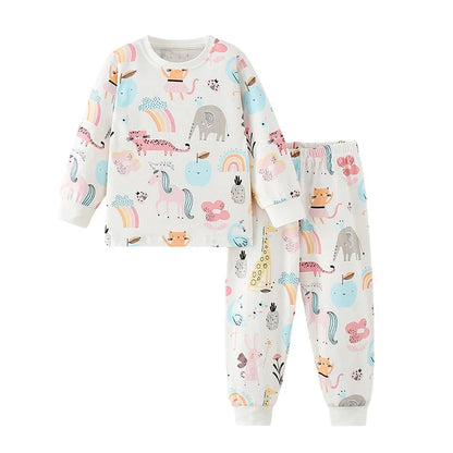 Cartoon Print Casual Kids Pyjamas for Autumn Spring childrensterritory