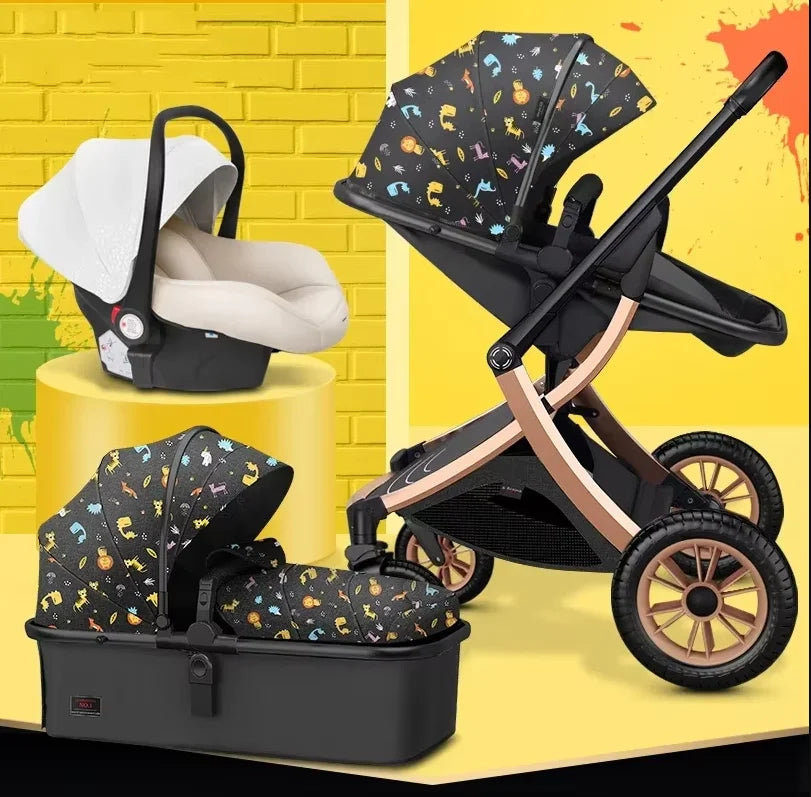 Two-Way Foldable Lightweight Infant Stroller with Car Seat