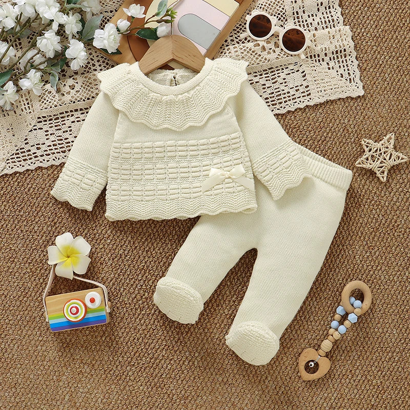 Baby Girls Round Neck Long Sleeves Winter Outfit