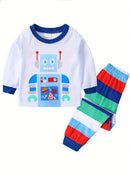 Cartoon and Letter Print Toddler Boys Girls Pajamas Sets childrensterritory