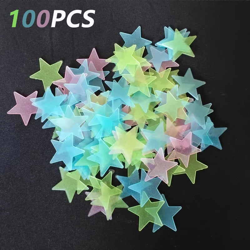 3D Stars Luminous Fluorescent Wall Stickers