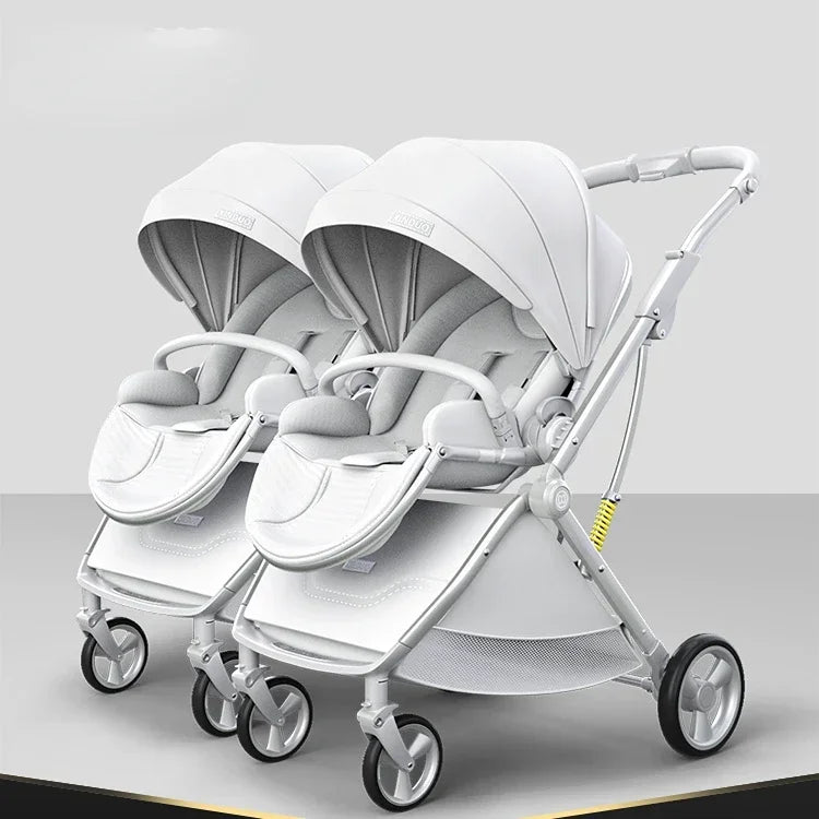 Two-way Foldable, Lightweight, and Detachable Twin Baby Stroller