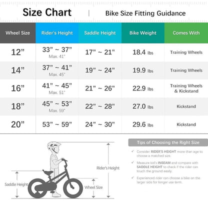 12 to 20 Inch Freestyle Kids Bicycle with 2 Hand Brakes childrensterritory