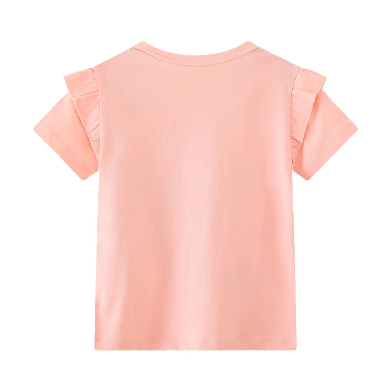 Cartoon Animal Design Little Girls Cotton T Shirts for Summer childrensterritory
