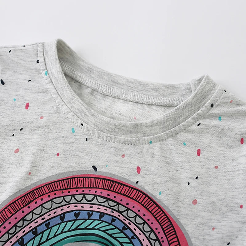 Cartoon Rainbow Design Kids Boys Long Sleeves T-shirts childrensterritory