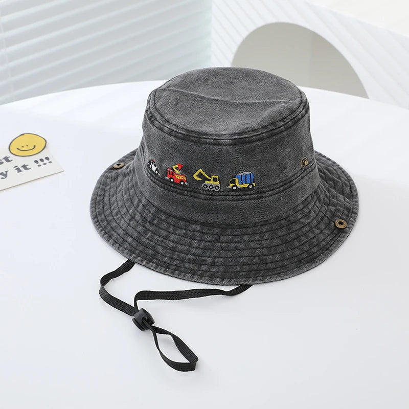 Kids Boys Vehicles Embroidered Adjustable Sports Hats childrensterritory
