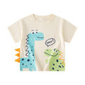 Green Cartoon Frog Print Summer T-Shirts for Kids