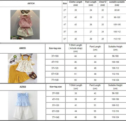 Kids Girls Summer Tops with Long Pants Clothing Sets