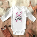 "My 1st Easter" Latter Print Baby Long Sleeve Easter Bodysuit childrensterritory