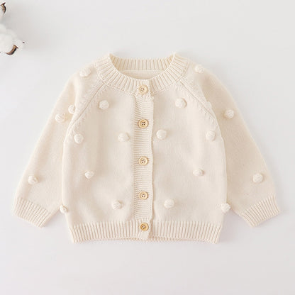 Infant Girls Long Sleeve Embroidery Knitted Cardigan childrensterritory