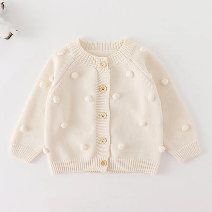 Baby Flowers Embroidered Long Sleeves Knitted Cardigans childrensterritory