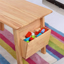 Children's Sturdy Wooden Storage Desk with Two Chairs