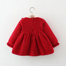Baby Girls' Long-Sleeved Bow Design Winter Dresses childrensterritory