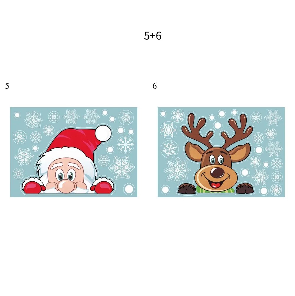 Santa Claus Snowflake Christmas Window/Wall Decals childrensterritory