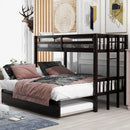 High-quality Twin Over Twin Pull-out Bunk Bed with Trundle childrensterritory