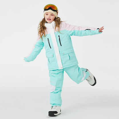 Kids Snowboard Clothing Set With Coat and Strap Pants childrensterritory