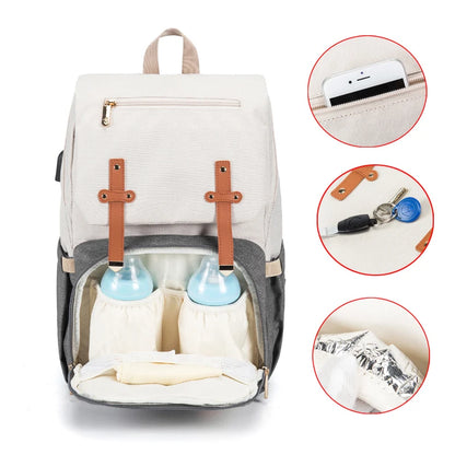 Waterproof Maternity Backpack with USB, Rechargeable Holder