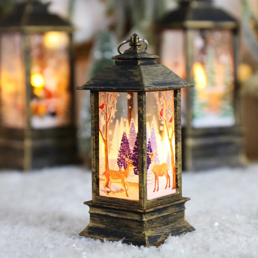 1pc Led Santa Claus, Snowman Hanging Lantern For Xmas