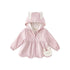 Kids Girls Rabbit Ear Design Pleated Overcoat childrensterritory