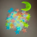 100Pcs 3D Colorful Luminous Stars Stickers for Bedroom childrensterritory