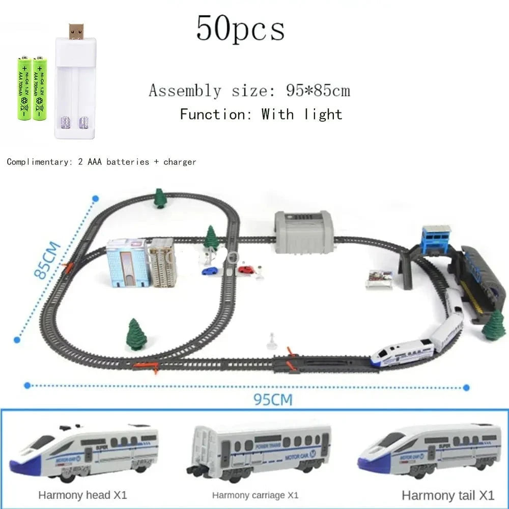 High-Speed Electric Train Model Assembly DIY Set for Kids childrensterritory