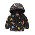 Cartoon Dinosaur Print Windbreaker Jacket for Kids Boys childrensterritory