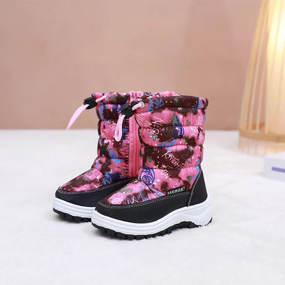 Kids Boys and Girls High Barrel Plus Fleece Winter Snow Boots childrensterritory