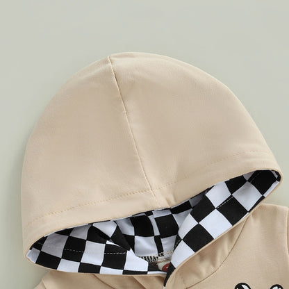Baby Boys 2PCS Checkerboard Hooded Vest and Shorts Sets childrensterritory