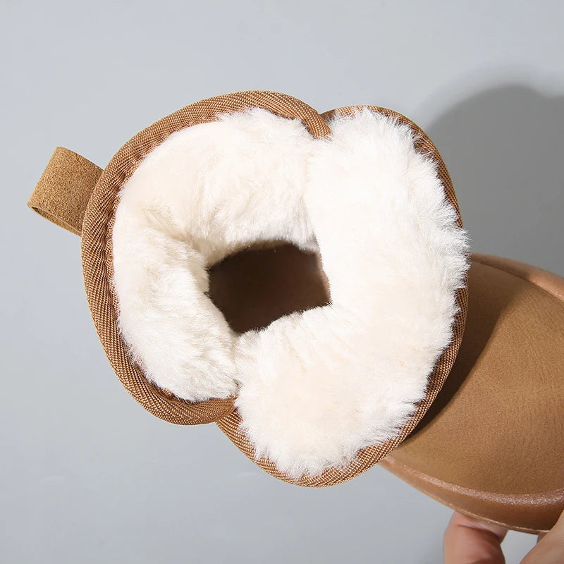 Kids’ Casual Snow Shoes with Plush Fur Accents