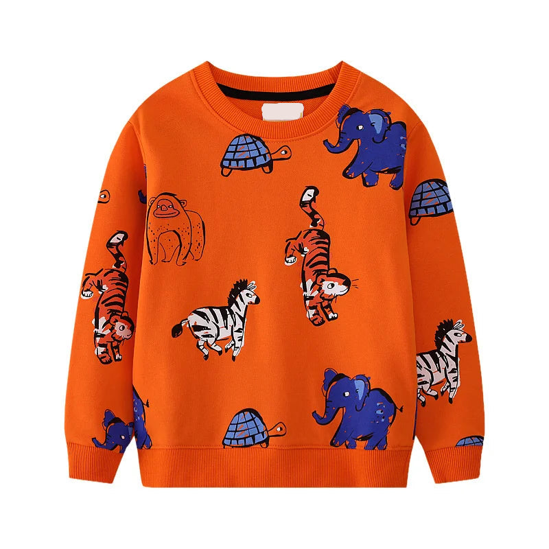 Long Sleeve Cartoon Embroidery Children Girls Sweatshirts childrensterritory