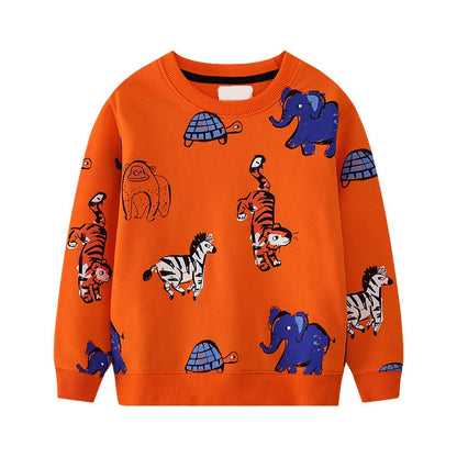 Long Sleeve Cartoon Embroidery Children Girls Sweatshirts childrensterritory