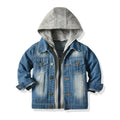 Kids Boys Loose Denim Hooded Jacket for Autumn & Winter childrensterritory