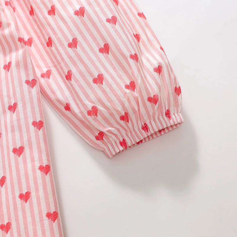 Long-Sleeved Sweetheart Lapel Collar Design Dresses for Girls childrensterritory