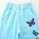 Cartoon Butterfly Embroidery Toddler Girls Warm Trousers childrensterritory