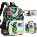 Kids 3pcs School Backpack of Astronaut and Dinosaurs Print childrensterritory
