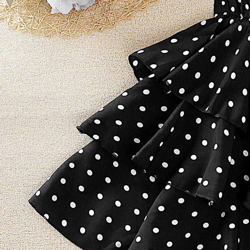 Kids Girls Polka Dot Stylish Summer Holiday Dresses childrensterritory