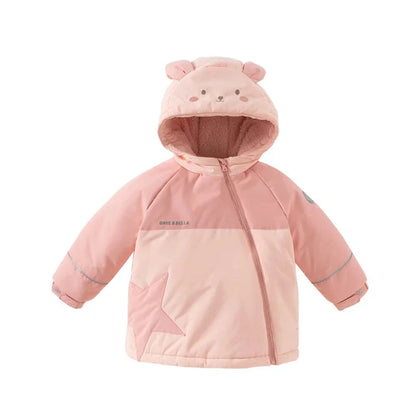 Kids Cartoon Design Zipper Hooded Warm Sweatshirts childrensterritory