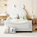 Daybed with Upholstery and A Padded Headboard for Bedroom childrensterritory