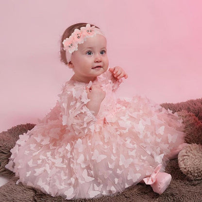 Butterfly Decorated Baby Girl Princess Birthday Dresses childrensterritory