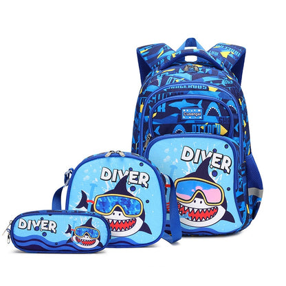 Dinosaur Print Kids Backpack Set with Lunch Box Pencil Case childrensterritory