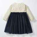 Girls Long-Sleeved Panda Cartoon Design Casual Dresses childrensterritory