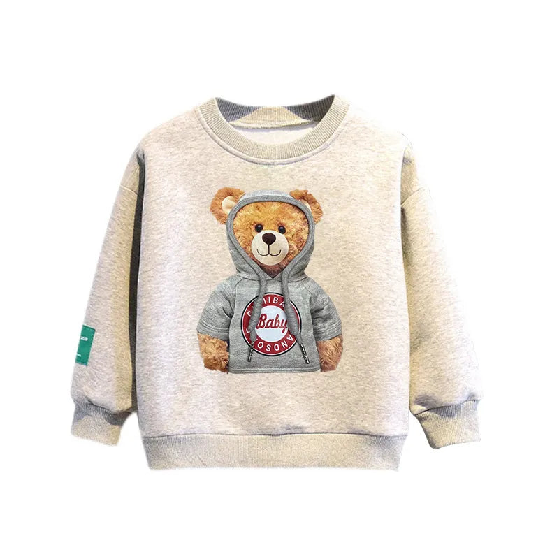 Kids Cartoon Bear Design Sweatshirt and Pant Tracksuit Set childrensterritory