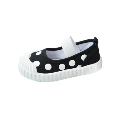 Cute Polka Dot Soft Soled Kids Canvas Indoor Sneakers childrensterritory