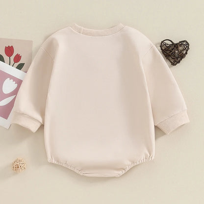 Little Love Letter Print Long Sleeve Winter Baby Bodysuit