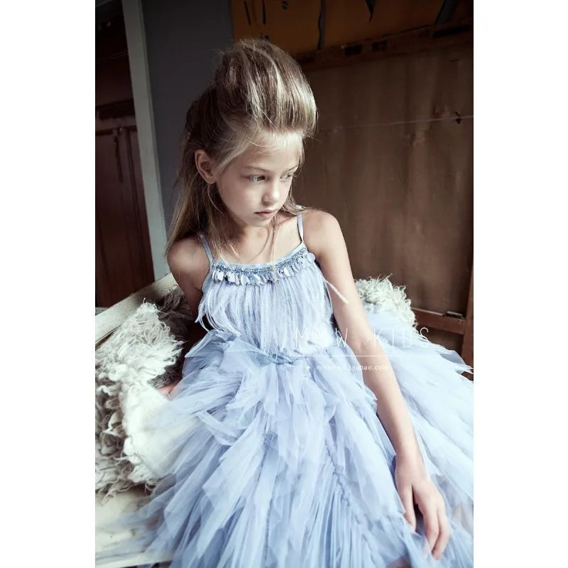 Handmade Lace Sling Tutu Dress for Girls, Ideal for Parties