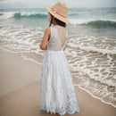 Sleeveless Lace Design Summer Long Dresses For Girls childrensterritory