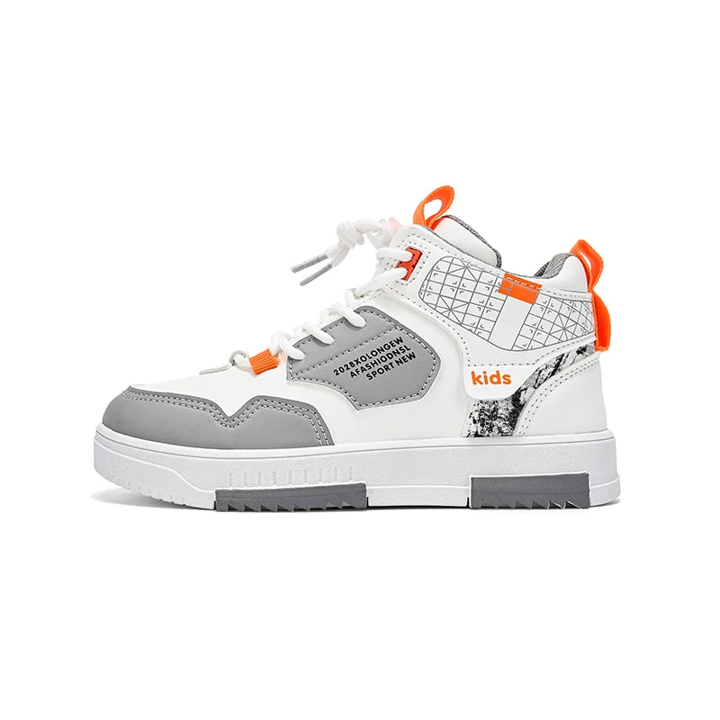 Kids White Casual School Tennis Sports Sneakers