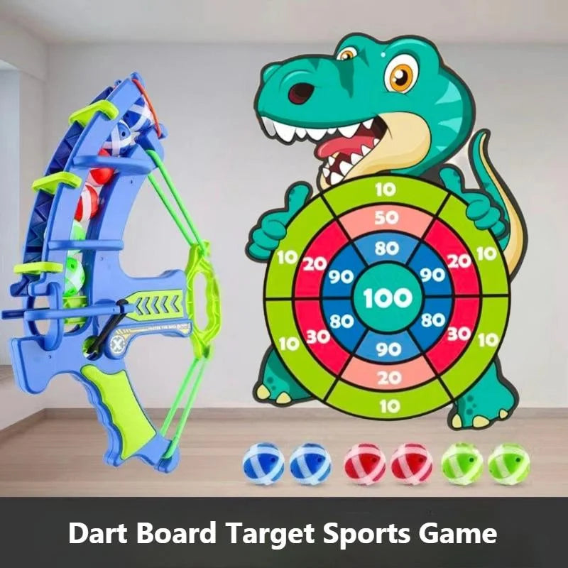Kids Animal Design Sticky Ball Bow Target Dartboard Toy Set